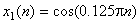 x1(n)=cos(0.125*pi*n)