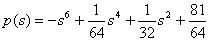 p(s)=-s^6+(1/64)*s^4+(1/32)*s^2+(81/64)